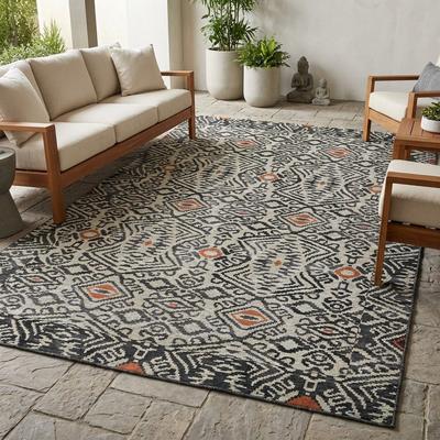 Dream Decor Rugs Gelato Sandawe Black Dark Gray Outdoor Area Rug