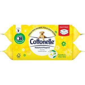Cottonelle Toilettenpapier Natürlich Pflegend, Feuchte Toilettentücher, Kamille & Aloe, 84 Tücher
