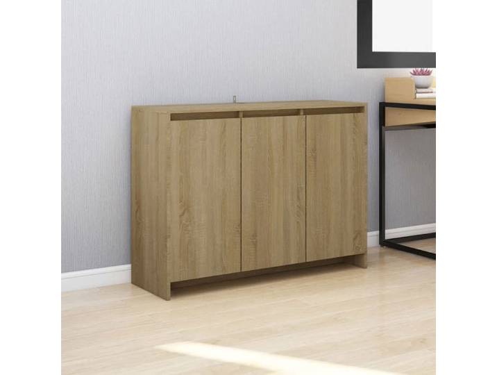 UNIQUE Buffet Commode Meuble de rangement Chêne sonoma 102x33x75 cm Aggloméré 54748