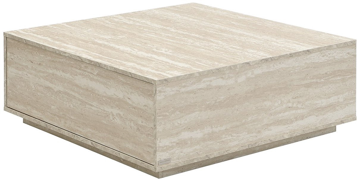 Vente-unique Salontafel ANTRIM met 2 lades in beige travertijneffect van MDF