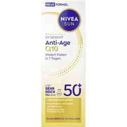 NIVEA Sun Sonnencreme Breathable UV Gesicht Anti-Age Q10 50+