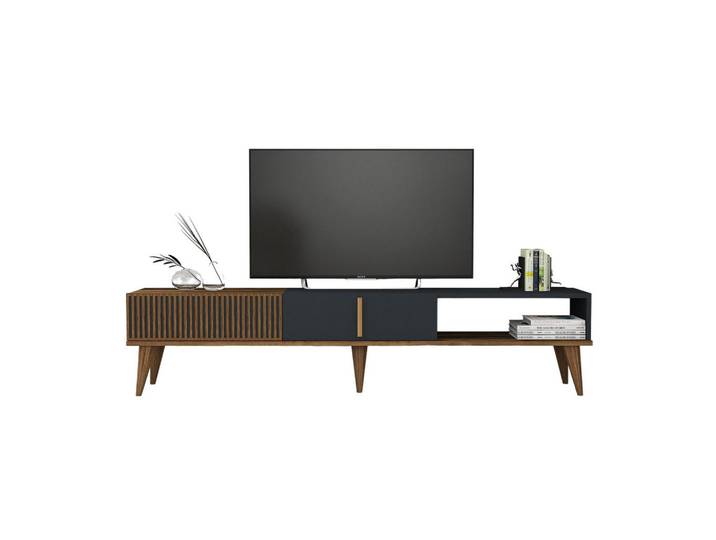 Habitat Garten Tv-Möbel milan grau anthrazit, Grau, Holz, 35x40x180 cm, Wohnzimmer, TV Möbel, Lowboards, Lowboards stehend