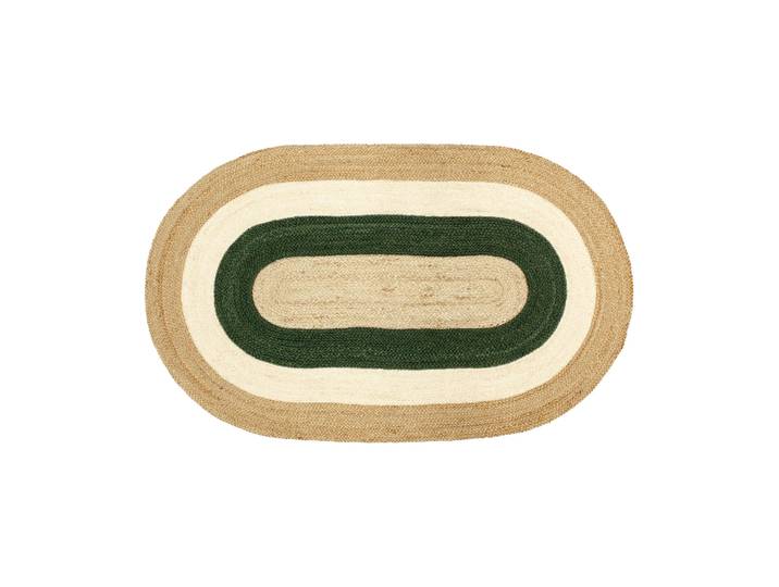 Dixie Tapis ovale en jute rayé Elin, 92x150 cm Vert