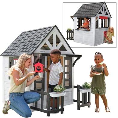 KidKraft Riverscape Wooden Playhouse - White - N/A