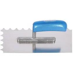 Glättekelle HAROMAC halbrund gezahnt, rostfrei 280x130x0,7mm