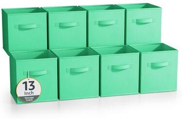 "Sorbus Large Foldable Storage Bins - Fabric Cubes 8 Pack - 13""L x 13""W x 13""H"