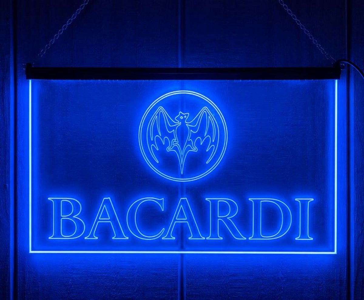 Bacardi Led Wandbord met afstandsbediening - 30 x 20 cm