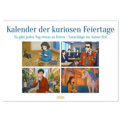 Kalender der kuriosen Feiertage (Wandkalender 2026 DIN A2 quer), CALVENDO Monatskalender