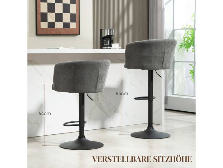 Feuille épaissie tabouret de bar 2 pièces tabouret de Bistro avec repose - pieds chaise de bar pivotante tabouret de cuisine régla