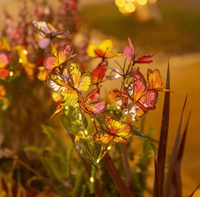 Inspire Picks Butterfly Flower Solar Garden Stake Lights Waterproof LED Outdoor Pathway Decor warm Butterfly