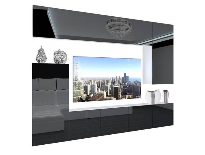 Unité Murale TV - BELINI - NEX 2-0-W-BDW-0-0 - LED Multicolore - Bois - Design Contemporain