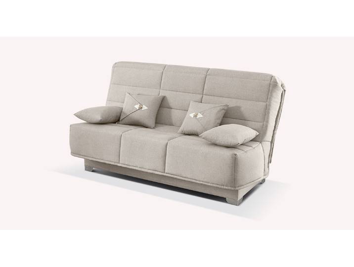 Banquette Clic-Clac Tissu LUCIEN - Gris - Couchage 140x188