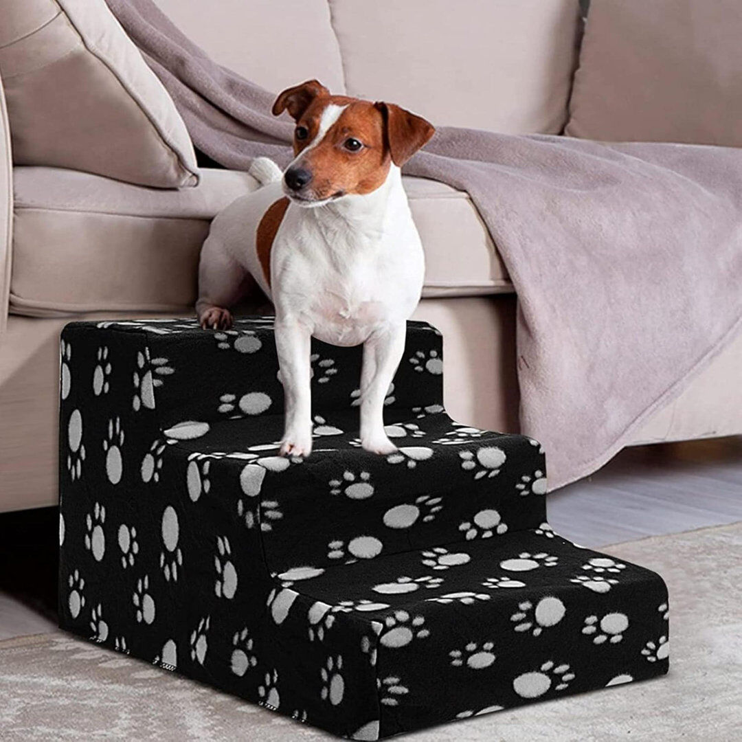 Archie & Oscar Stairs With 3 Steps Black 30cm H X 35cm W X 45cm D