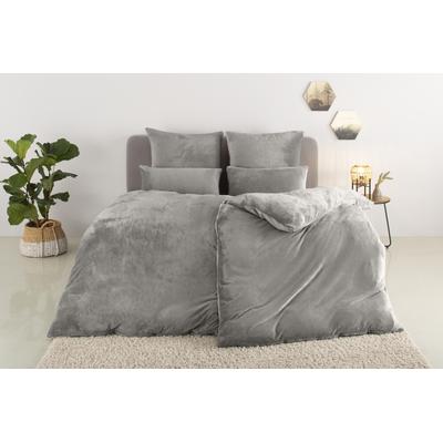 Bettwäsche OTTO HOME "Desner3, besonders weich im Griff, Cashmere-Touch", grau, B/L: 200cm x 200cm, 1 Stk., 2 Stk., Fleece, B/L: 80cm x 80cm & 80cm x 80cm, 3, Fleece, Obermaterial: 100% Polyester, Bettwäsche, Bettwäsche, Bettwäsche mit...