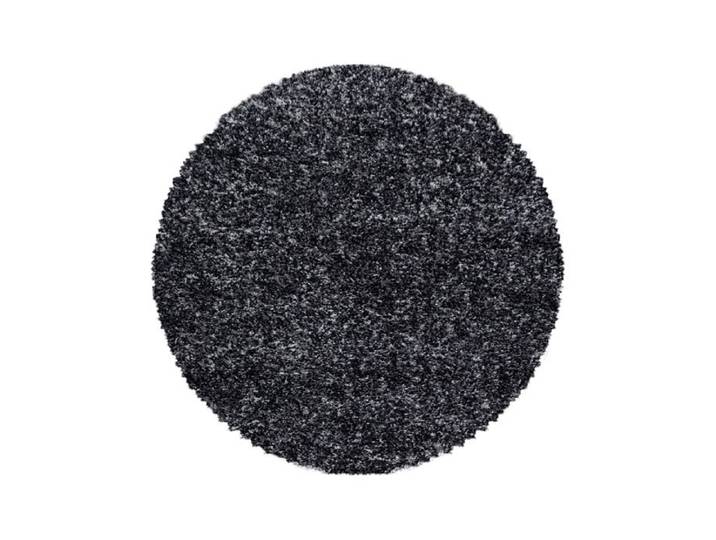 Carpetsale24 Tapis de salon chiné anthracite 160 cm Rond tapis shaggy à poils longs tapis moelleux
