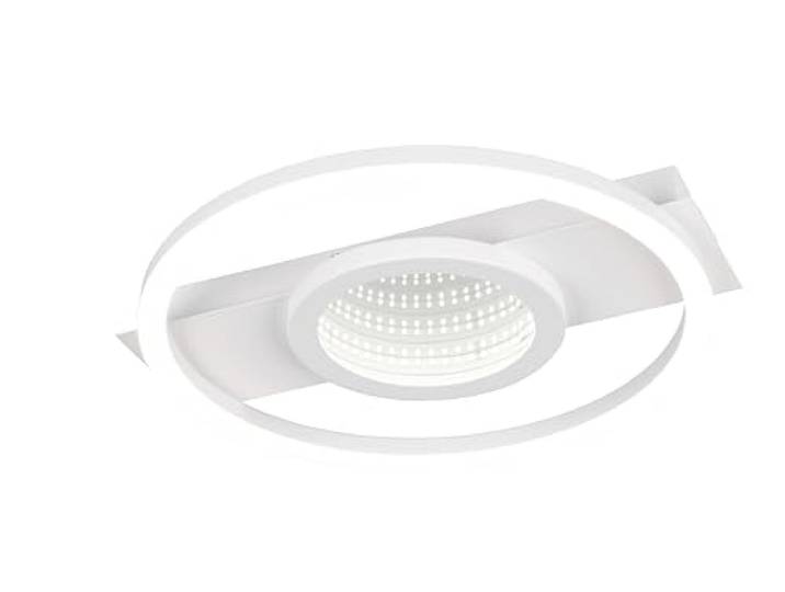 Reality Leuchten LED Deckenleuchte Wheeler R64801131, Metall Weiß matt, Kunststoff, inkl. 16 Watt LED, Infinity Mirror Effekt