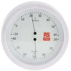 RS PRO Hygrometer, Typ Thermohygrometer, absolut +, Thermometer + Hygrometer, Weiss