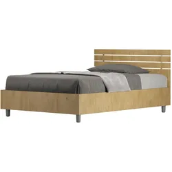 Queen-Size-Containerbett 120x190, gerades Kopfteil mit Lattenrost aus Ankel-Eiche