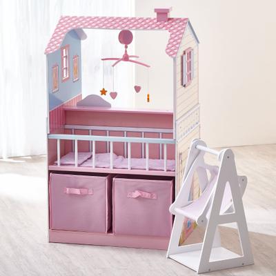 Teamson Kids Olivia's Little World - Doll Changing Station Dollhouse - pink