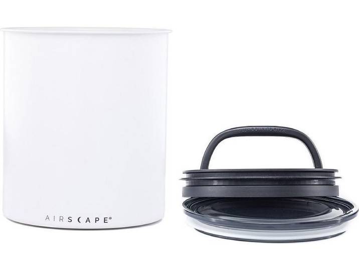 Planetary Design - Airscape - LET OP 1 Kilo! - Koffiebonen - Voorraadpotten - Vacuuum - Koffie - Staal - Mat wit - LET OP 1 Kilo!