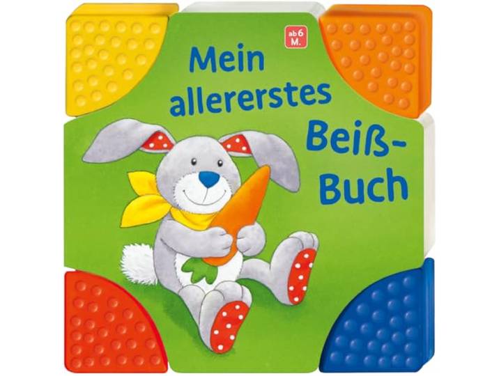 Mein allererstes Beißbuch: Pappbilderbuch mit bunten Beißecken - für Babys ab 6 Monaten - Hilft beim Zahnen