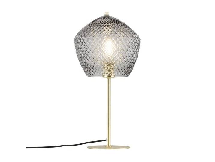 Lampe de table dorée avec abat-jour en forme de pentagone