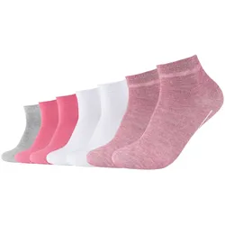 7er Pack camano Soft Baumwoll Quarter Socken 0013 - pink melange 35-38