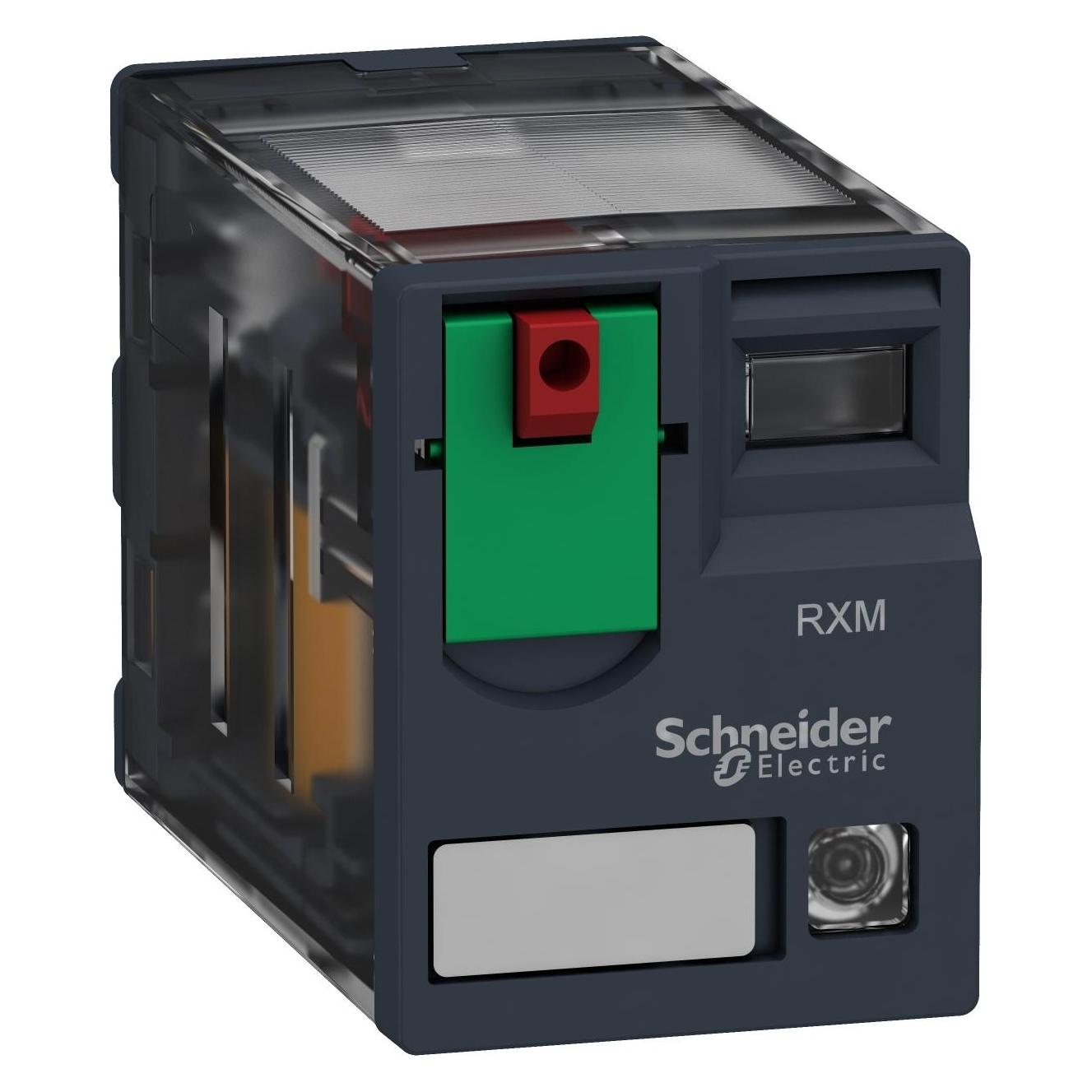 Schneider Electric 8 pin relay 24 Vac coil DPDT,12 A w/led (RXM2AB2B7)