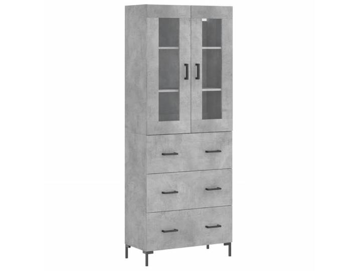 Buffet haut - COCO - CHIC Enfilade Meuble haut Gris béton 69 5x34x180 cm bois d'ingénierie &&7472875