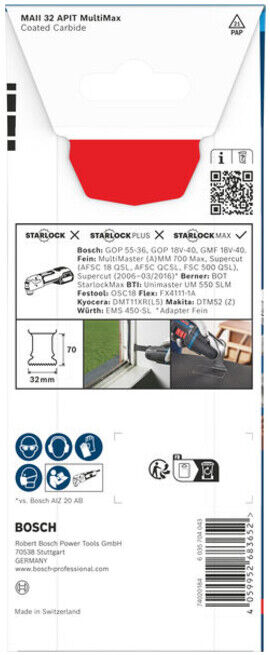 BOSCH EXPERT PAIZ 32 AIT MetalMax Lame de scie plongeante, 32 x 70 mm (2608902076)