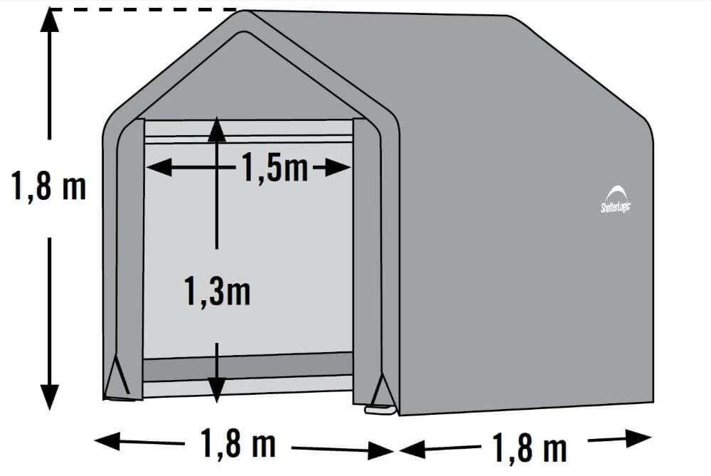 Shelter Logic Shed-in-a-Box All Season Metalen Tuinhuis met Piek Dak en Waterdichte Cover, Grijs