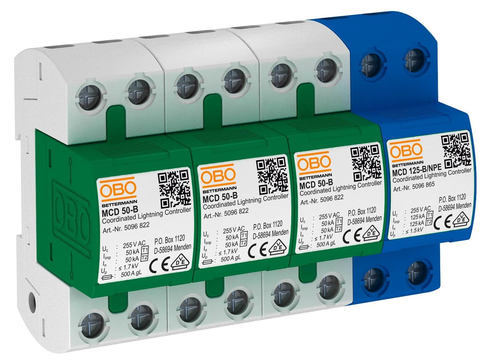 OBO Bettermann Vertr Blitzstromableiter Set f.TT u.TNS Netze MCD 50-B 3+1