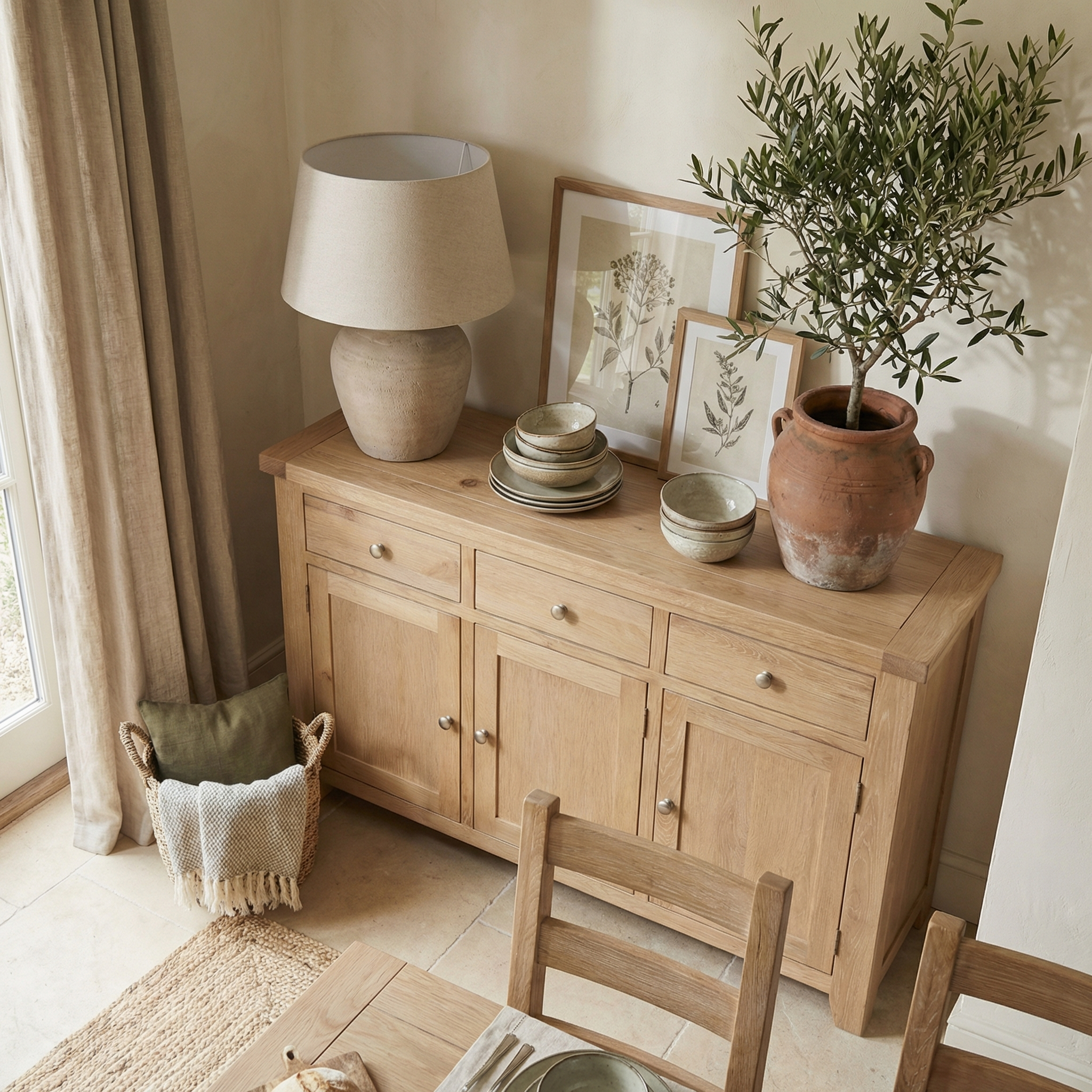 Burford Large 3 Door 3 Drawers Sideboard in Natural Oak