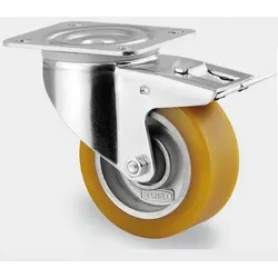 Polyurethanrad TENTE, drehbar mit Bremse, 100 mm, Tragfähigkeit 200 kg