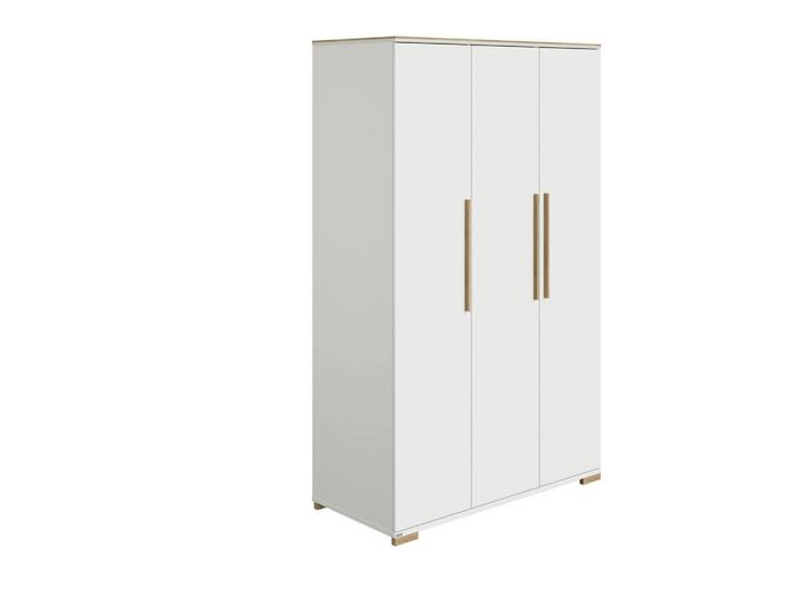 Babykleiderschrank, Braun & Weiß, 123,5x200,4x55,6 cm, Holzwerkstoff, 5 Fächer, Klassisch, Paidi