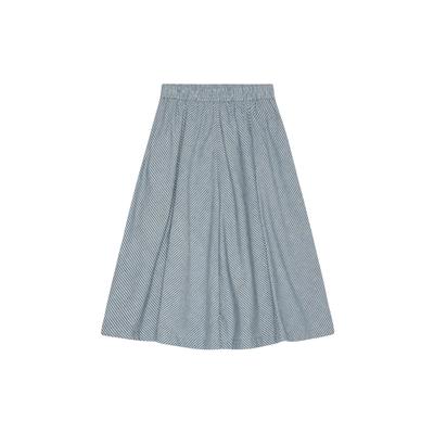 Midirock MOSHI MOSHI MIND "moshi moshi mind Skirt pin", Damen, Gr. XS, blau (sea blau, weiß), Obermaterial: 100% Baumwolle, Röcke