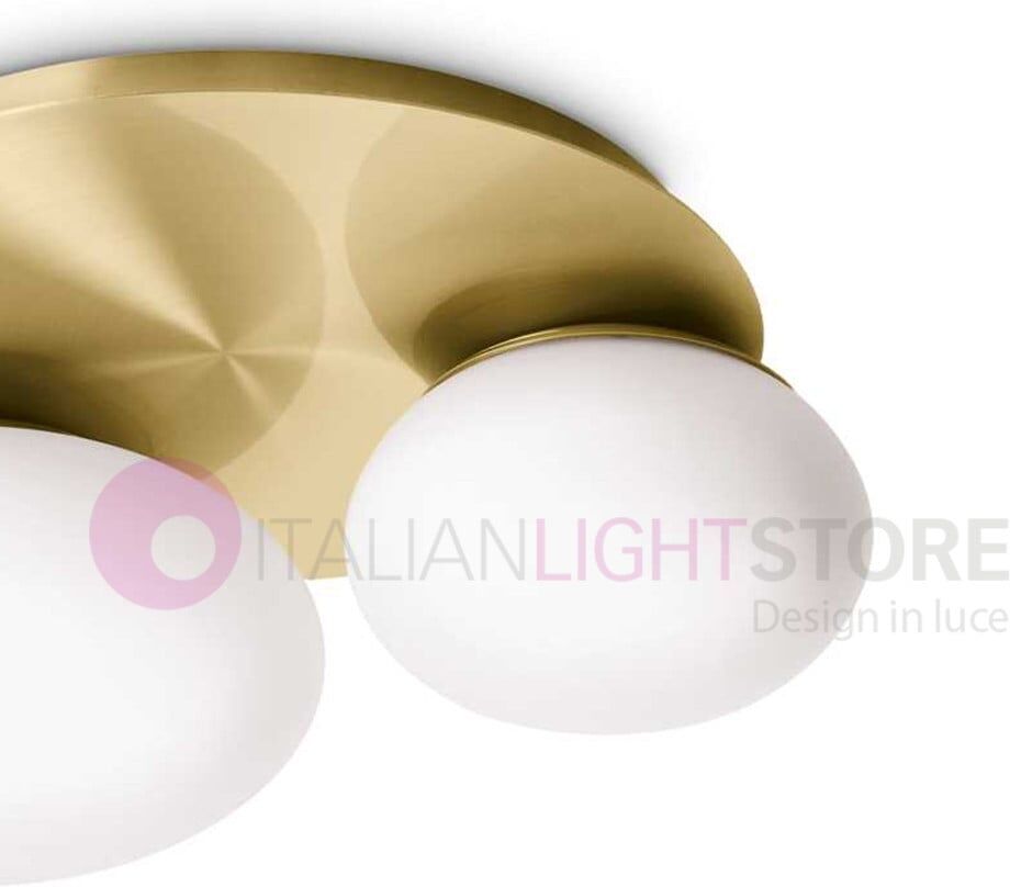 Ninfea Ideal Lux Lampadario Da Soffitto Ottone 2 Luci Led Design Moderno