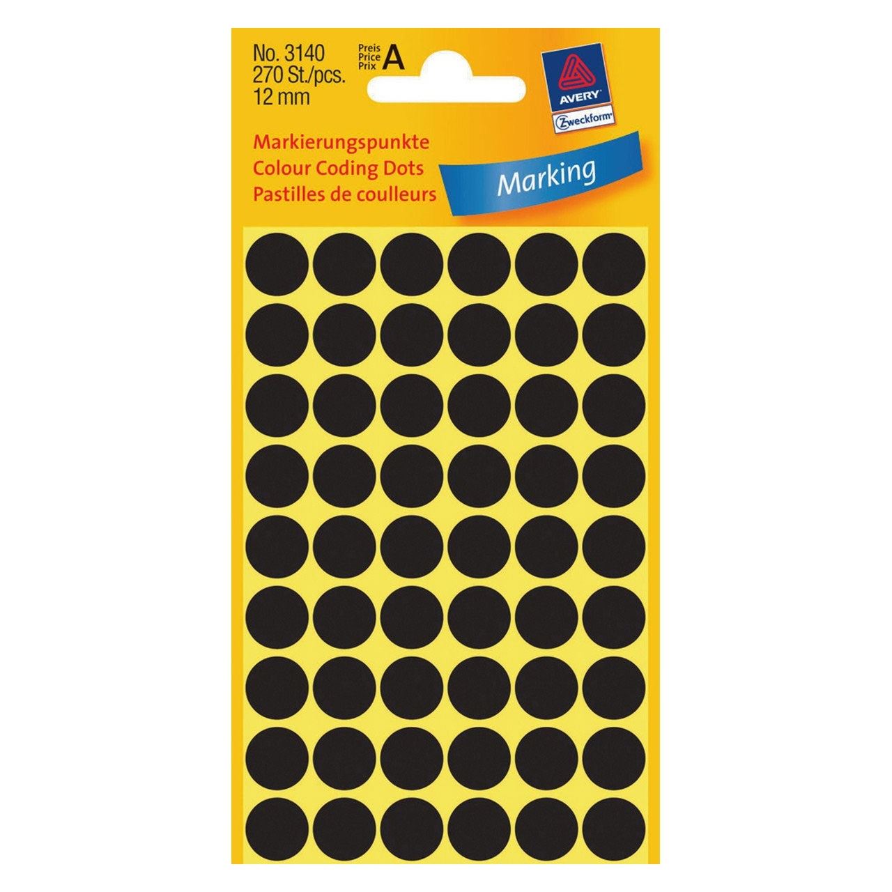 AVERY Zweckform Klebepunkte 3140 schwarz Ø 12,0 mm