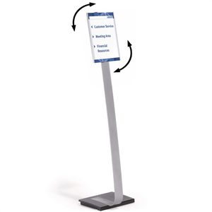 Durable Infoständer 481223 aus Aluminium, silber, A4, 118 cm Höhe, Hoch- oder Querformat