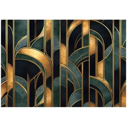 FOTOTAPETE Art Deco Abstrakt Grün 150x105 cm
