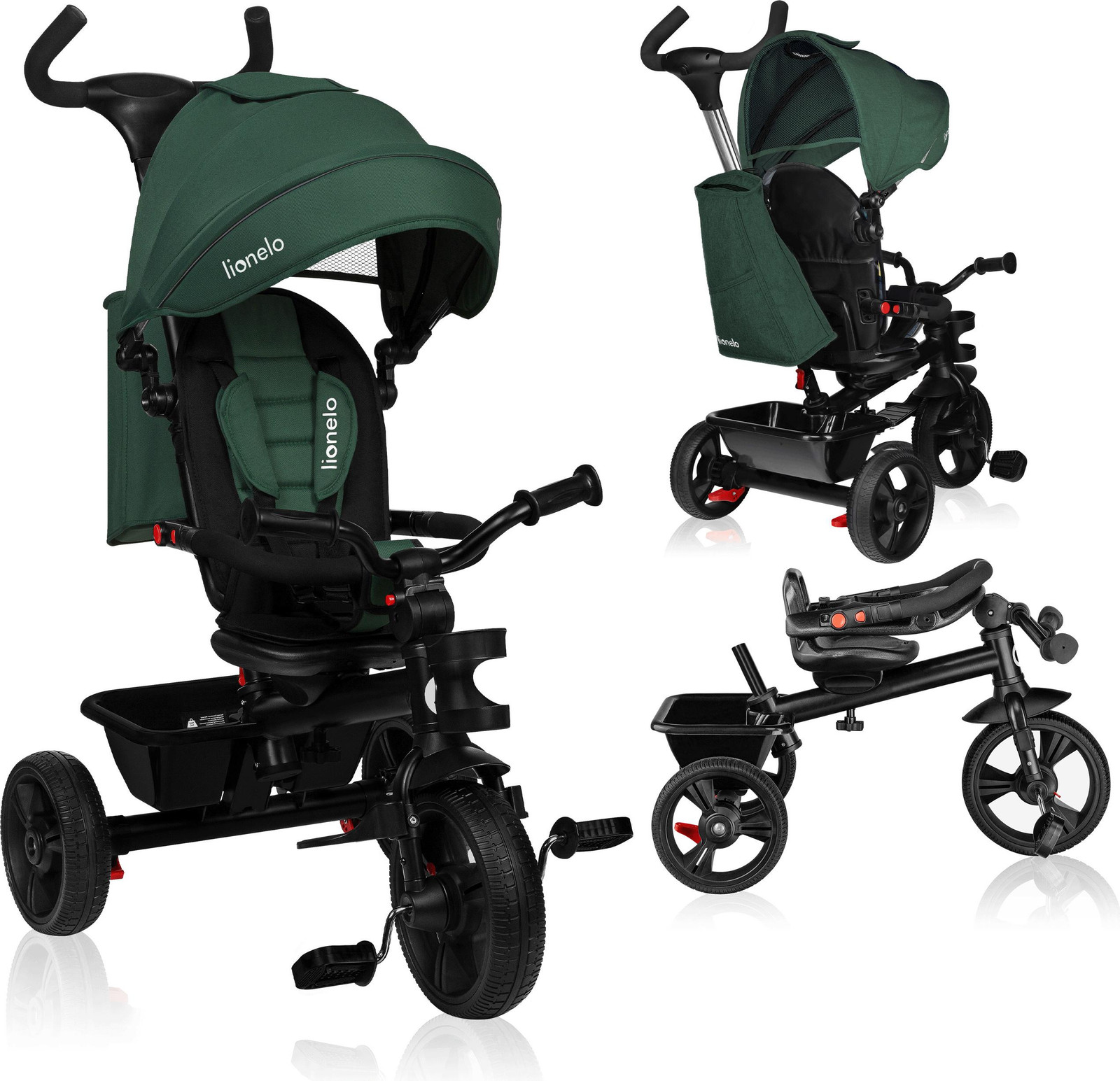 Lionelo Haari Driewieler met stuur voor kinderen, groen