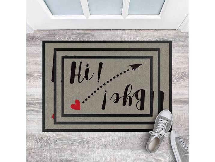 Paillasson Hi Bye 60 x 40cm Gris