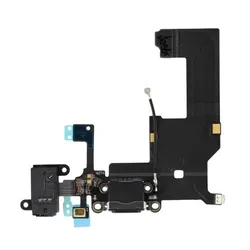 Dock-Connector Lade-Anschluß mit Flexkabel + Homebutton + Audio-Buchse für Apple iPhone 5, schwarz