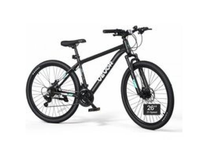 VEVOR VTT Homme Femme, Vélo Tout Terrain 26 po, 21 Vitesses, Semi-rigide, pour Montagne, Suspension Avant, Selle Réglable, Pneu Tout-terrain, Cadre en Alliage d'Aluminium, Double Frein à Disque