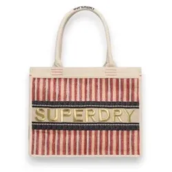 Superdry für Damen. W9110411A Rote Luxe-Tote-Tasche (OSFA), Lässig, Jute