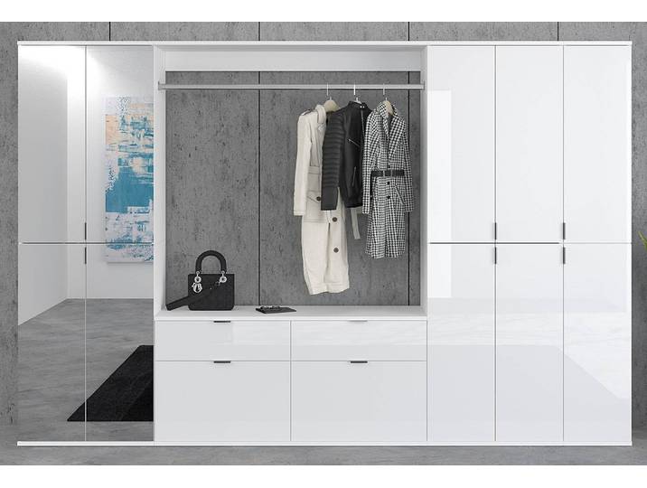 home24 Halmeubelset 5-delig combi C 273cm wit/wit
