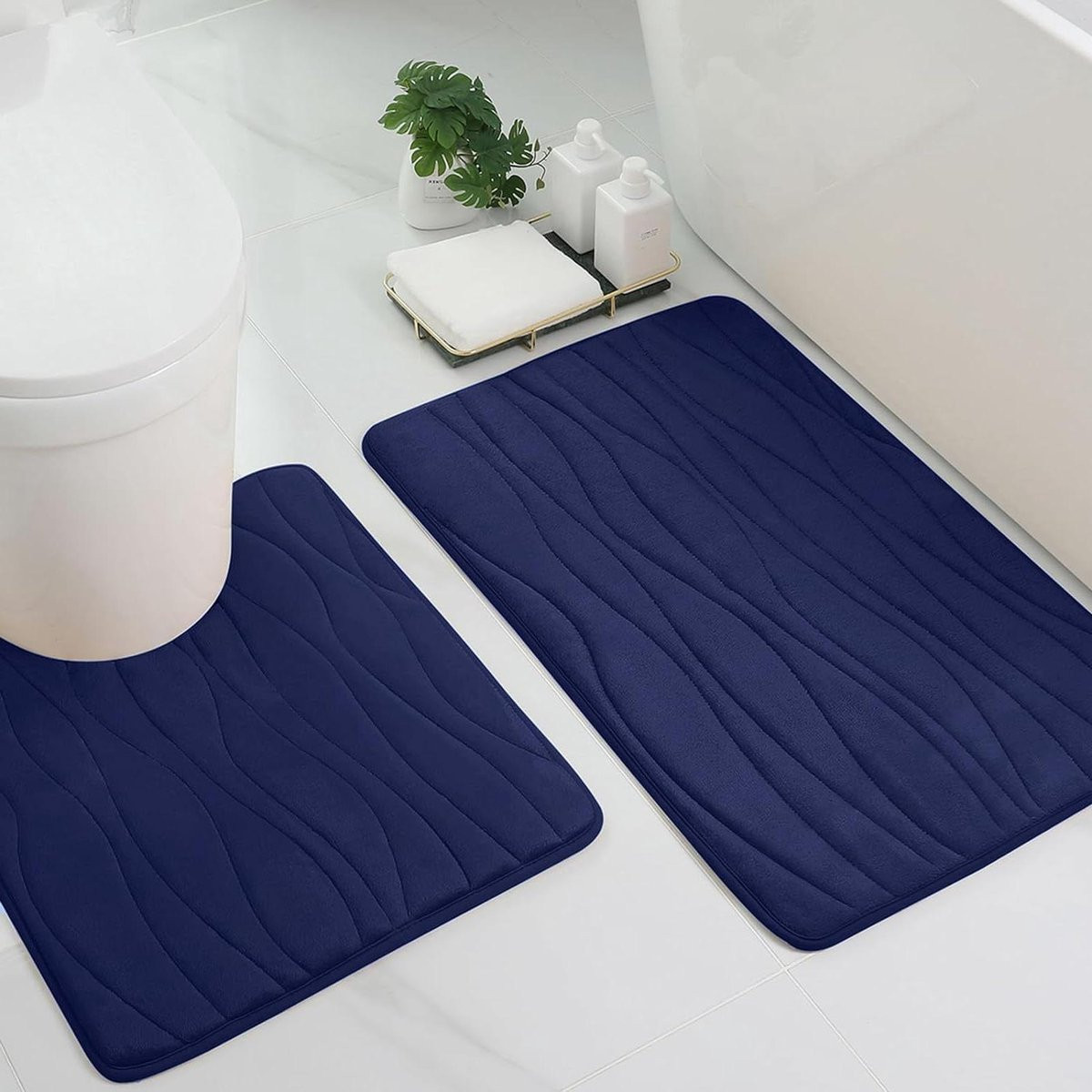 Badmat Set met Traagschuim Vulling voor Badkamer Comfort