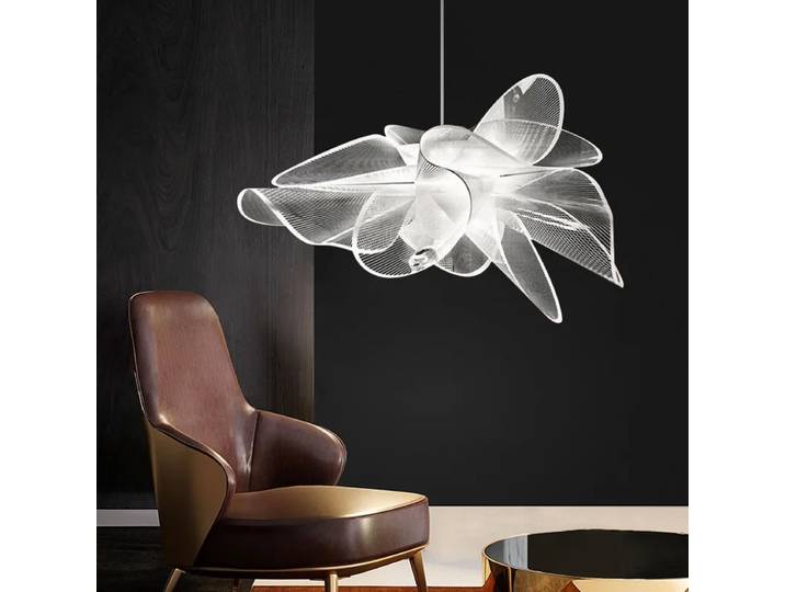 Mode nordique papillon fleur lustre moderne Simple concepteur salle d'exposition Art musée Restaurant créatif suspension