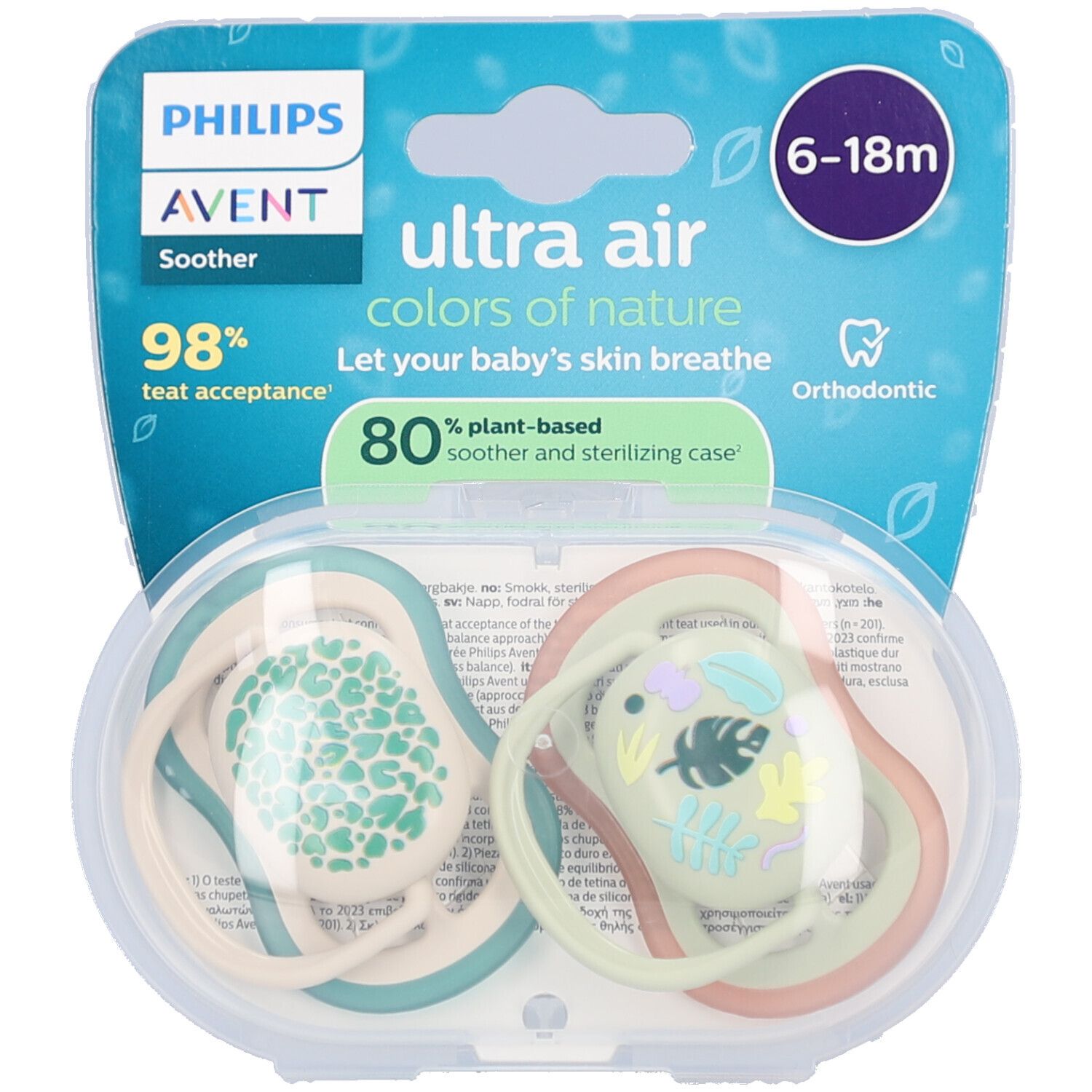 Philips Avent Fopspeen +6m Air bladeren 2st 2 St Schnuller