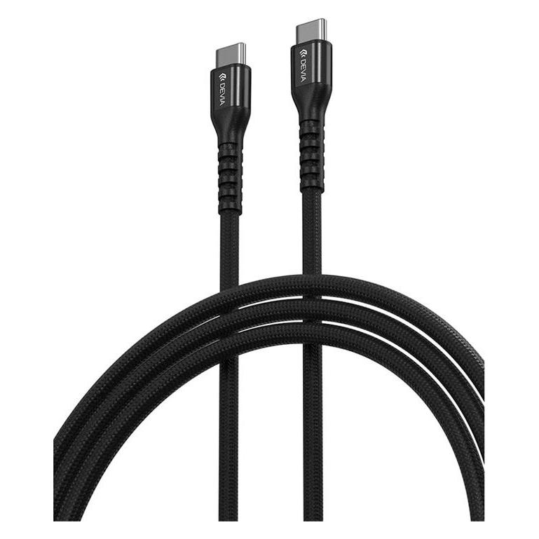 Devia Kabel Gracious USB-C - USB-C 1,5 m 3A schwarz (1.50 m, USB 3.2 Gen 1, 60 W) (6938595387036)